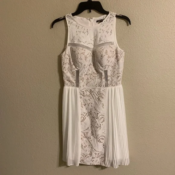 Gianni Bini | Dresses | Gianni Bini White Lace And Pleated Skirt Dress 2 |  Poshmark